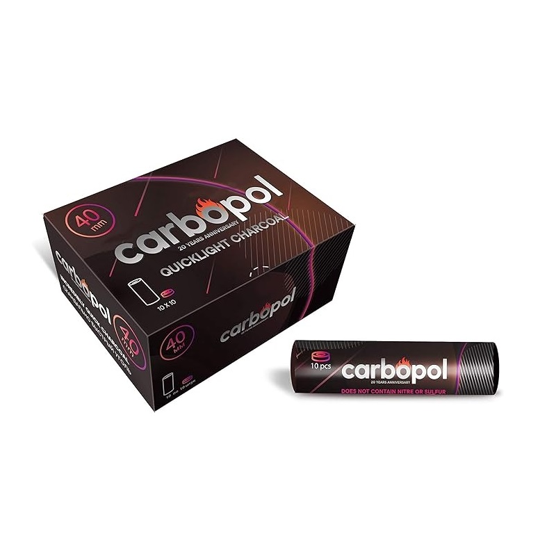 Carbopol | Węgiel Samorozpalający do Fajki Wodnej Shishy 40mm Paczka - obrazek 5
