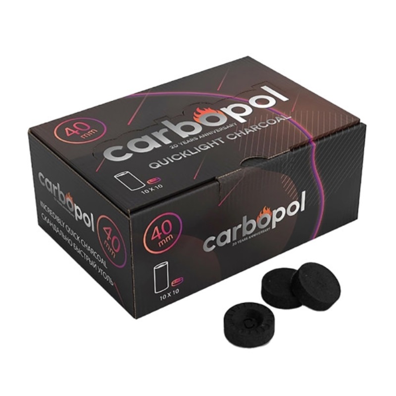 Carbopol | Węgiel Samorozpalający do Fajki Wodnej Shishy 40mm Paczka - obrazek 11