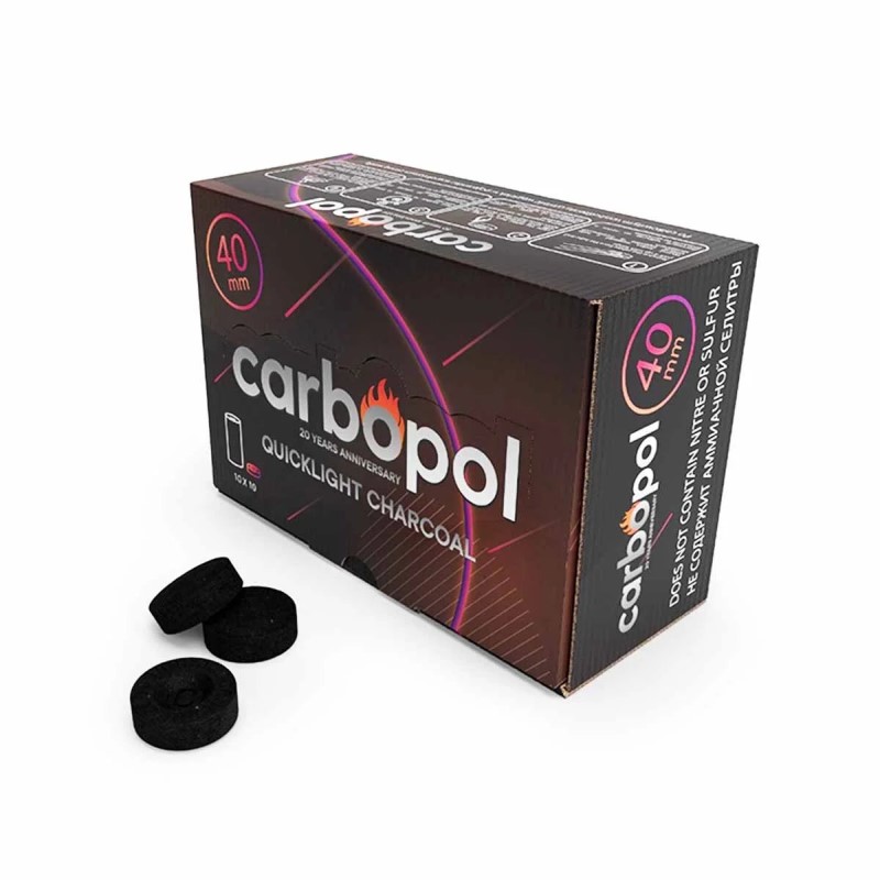 Carbopol | Węgiel Samorozpalający do Fajki Wodnej Shishy 40mm Paczka - obrazek 9