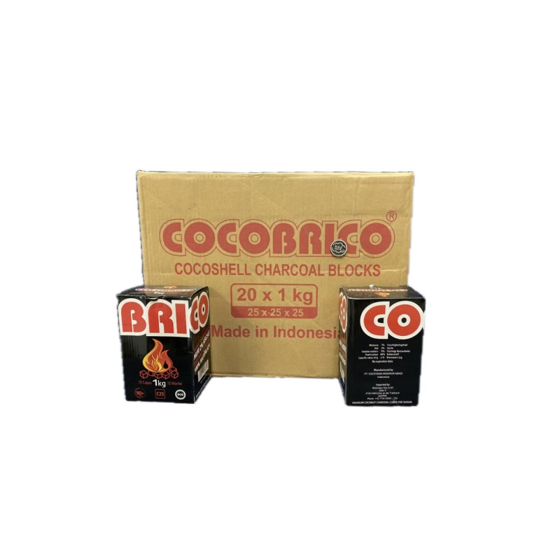 COCOBRICO | Węgielki Kokosowe do Fajki Wodnej Shishy 25mm 20Kg MasterBox